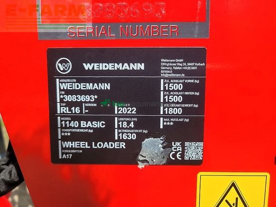 Minicargadora - Weidemann - 1140 basic