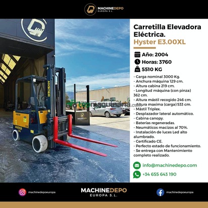 Carretilla eléctrica Hyster E3.00XL