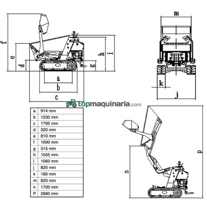 Mini dumper ELEVABLE DESCARGA ALTA 500-800 Kg  LIQUIDACIÓN