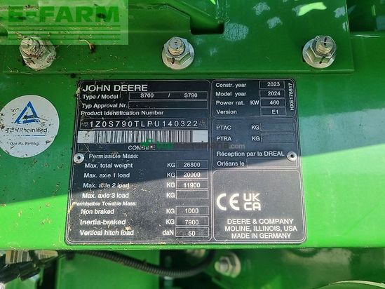 Cosechadora de Cereal - John Deere - s790 my24 prod 30