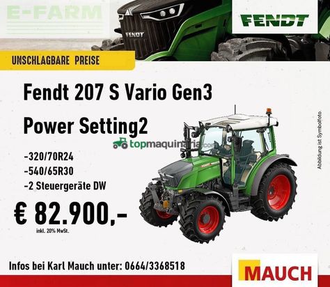 Tractor agrícola - Fendt - 207 s vario gen 3 zum bestpreis