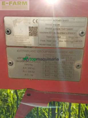 Rastrillo - Vicon - andex 714t vario