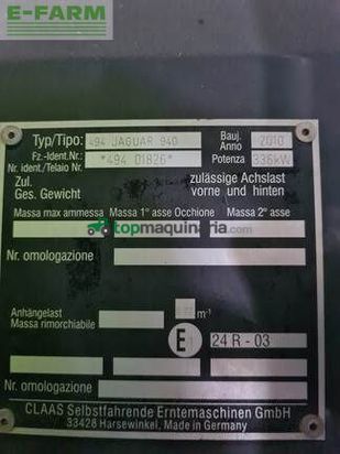 Cosechadora de Cereal - Claas - jaguar 940