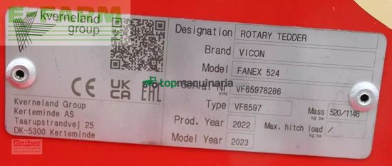 Henificador - Vicon - fanex 524 compactline