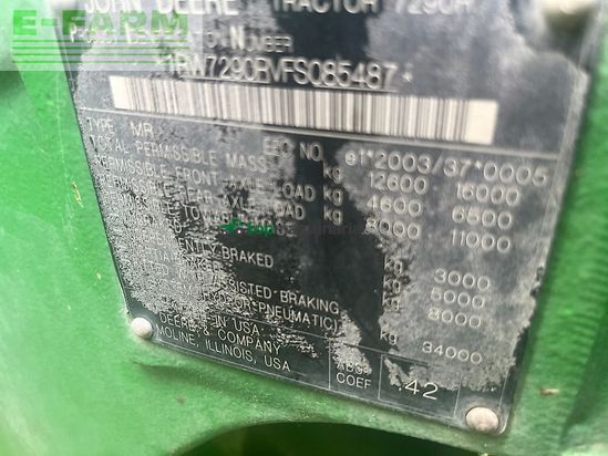 Tractor agrícola - John Deere - 7290r