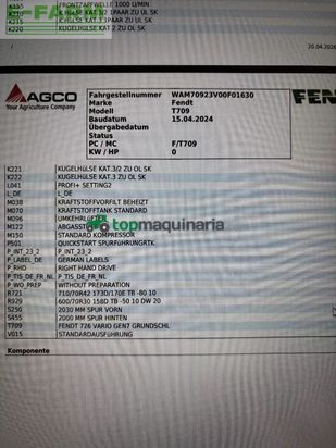 Tractor agrícola - Fendt - 726 vario profiplus