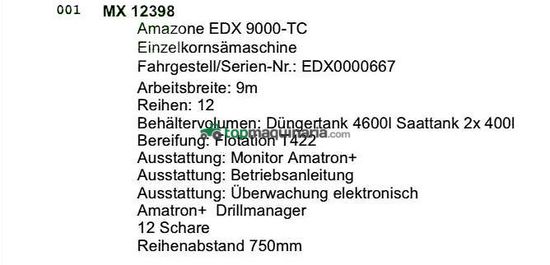 Sembradora - Amazone - edx 9000