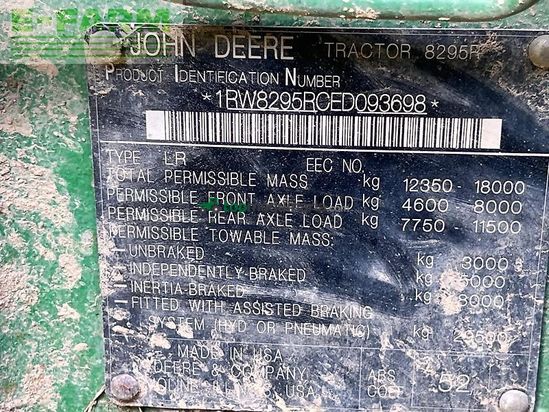 Tractor agrícola - John Deere - 8295r *auto powr* fzw