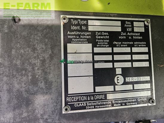 Cosechadora de Cereal - Claas - tucano 450