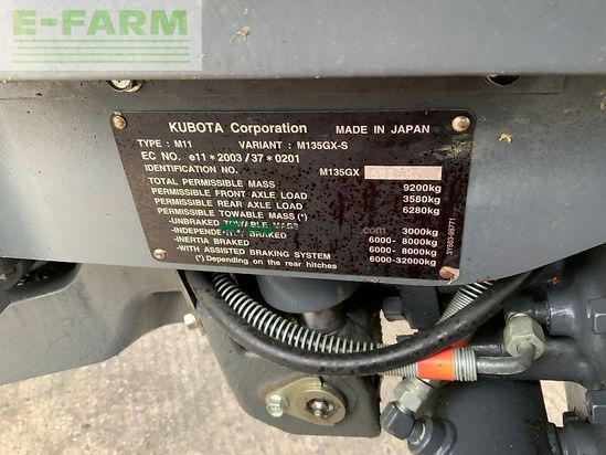 Tractor agrícola - Kubota - m135 gx tractor (st24279)