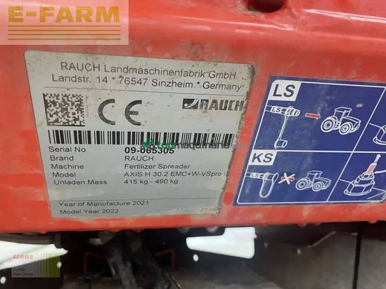 Esparcidor - Rauch - axis-h 30.2 emc+w isobus pro