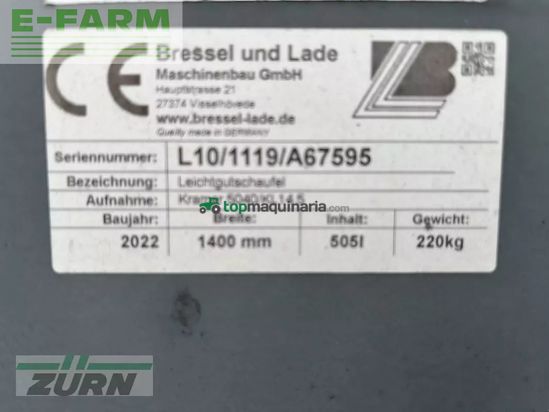 Minicargadora - Bressel und Lade - leichtgutschaufel 140 cm