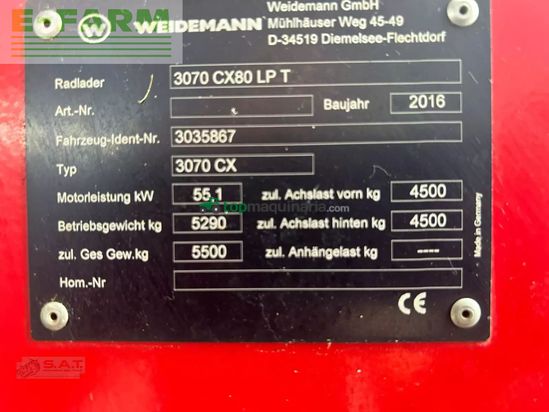 Telescopica - Weidemann - 3070 cx 80 lp t teleskoplader