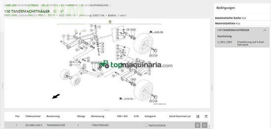 Henificador - Claas - nachrüstsatz 6-rad-fahrwerk liner 2900