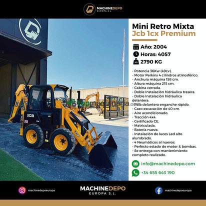 Mini Retro Mixta Jcb 1cx premium cabina cerrada 