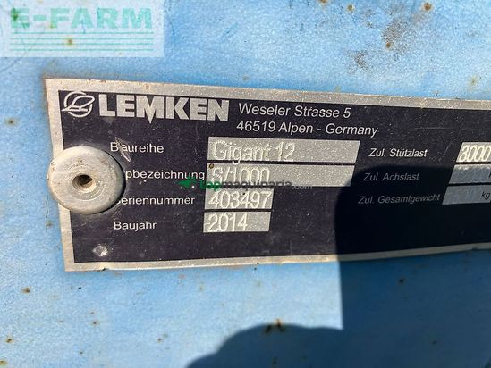 Grada de disco - Lemken - gigant 12 s/1000 - rubin 10m