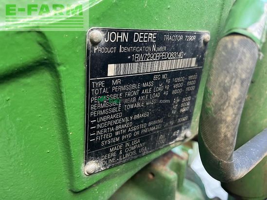 Tractor agrícola - John Deere - 7290 r