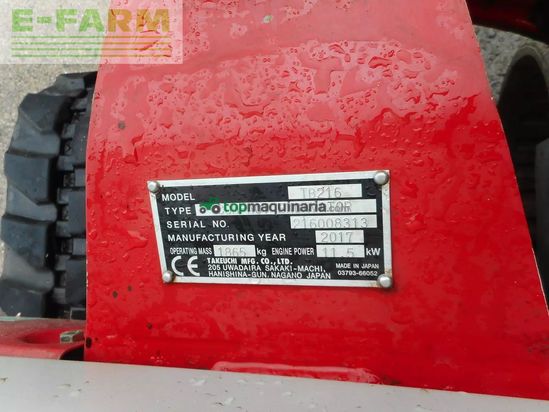 Excavadora - Takeuchi - tb 216 ( 1.865kg ) powertilt + 3 löffel