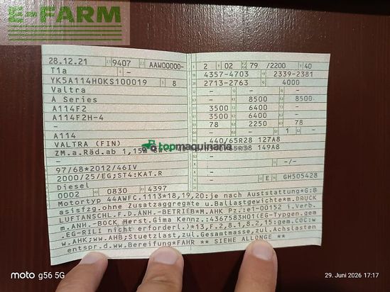 Tractor agrícola - Valtra - a114 mit frontlader *neuwertig*
