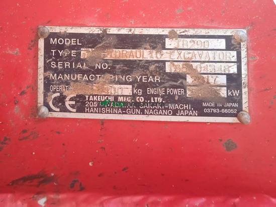 Miniexcavadora TAKEUCHI TB290