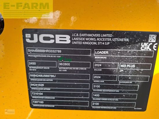 Minicargadora - JCB - 403 plus mit klappdach