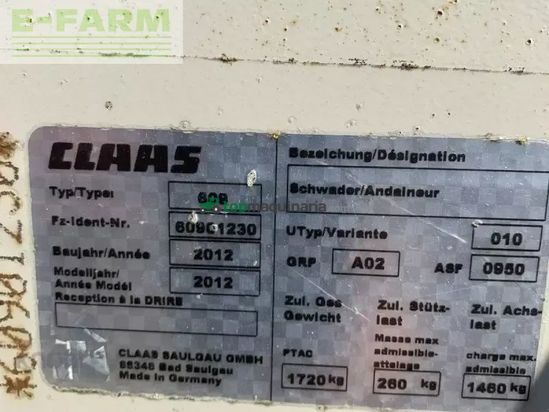 Rastrillo - Claas - liner 750 twin