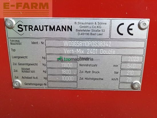 Remolqu esparcidor - Strautmann - verti mix 2401 double