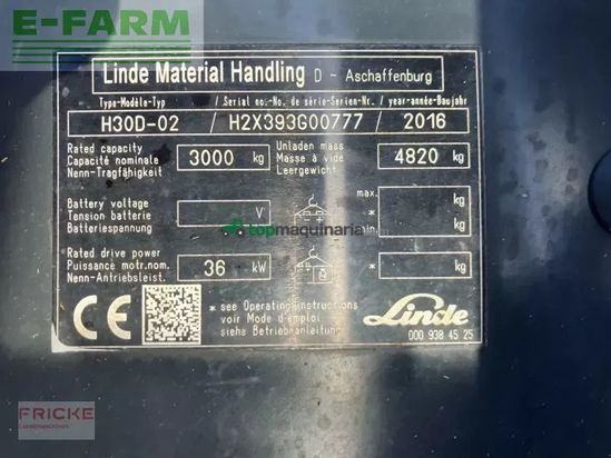 Elevadora - Linde - h 30 evo