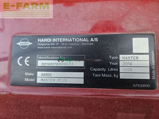 Atomizador - Hardi - master 1500lt. 21m vhz