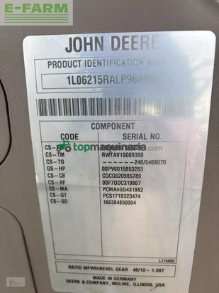 Tractor agrícola - John Deere - 6215r