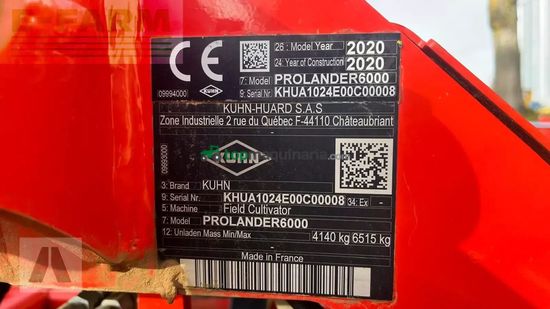Cultivador - Kuhn - pronlander 6000