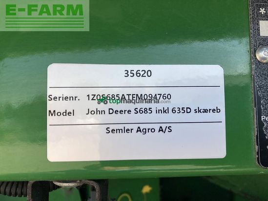 Cosechadora de Cereal - John Deere - s685i