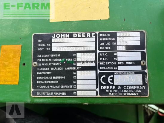Cosechadora de Cereal - John Deere - 7400 + 360 + 630b / kein 7450 7480