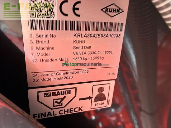 Sembradora - Kuhn - venta 3030-24 inkl. kuhn hr3030