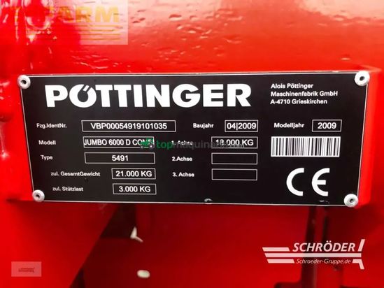 Remolqu agrícola - Pöttinger - jumbo 6000 d combi typ 5491