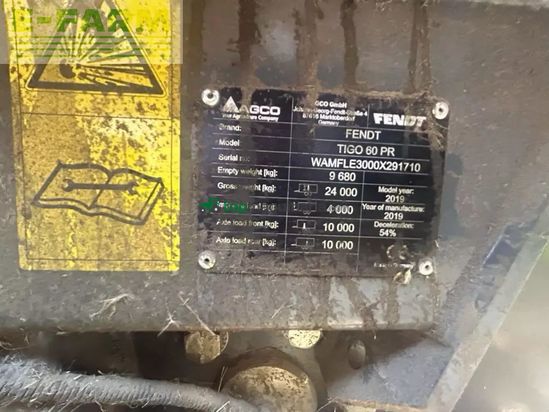 Remolqu agrícola - Fendt - tigo 60 pr