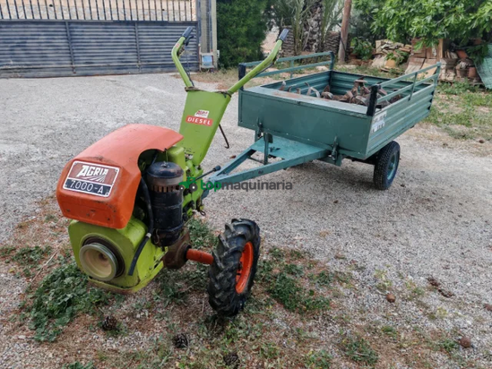 Motocultor Agria 7000 con motor diésel Lombardini y remolque basculante