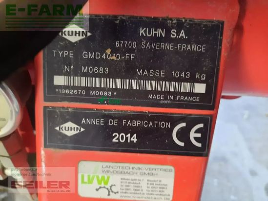 Cortacésped manual - Kuhn - gmd 4010 lift-control