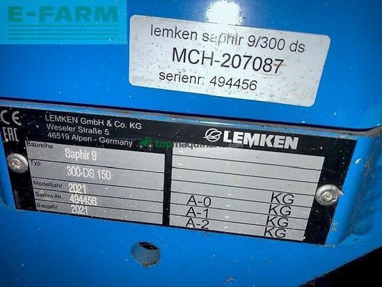 Sembradora - Lemken - saphir 9/300 ds als nieuw