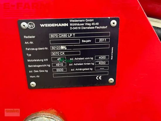 Minicargadora - Weidemann - 3070 cx60 lp t