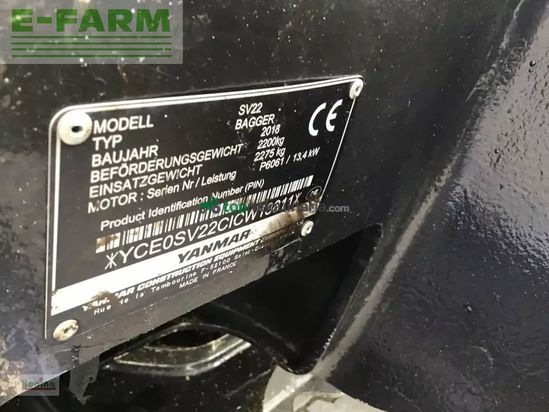 Excavadora - Yanmar - sv 22