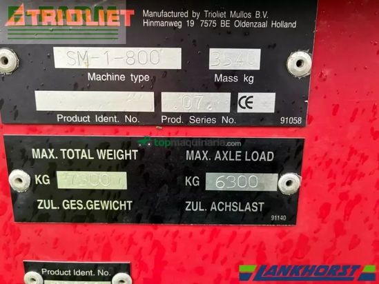 Remolqu esparcidor - Trioliet - sm-1-800