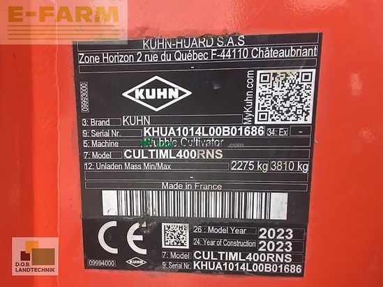 Cultivador - Kuhn - cultimer l 400 r ns