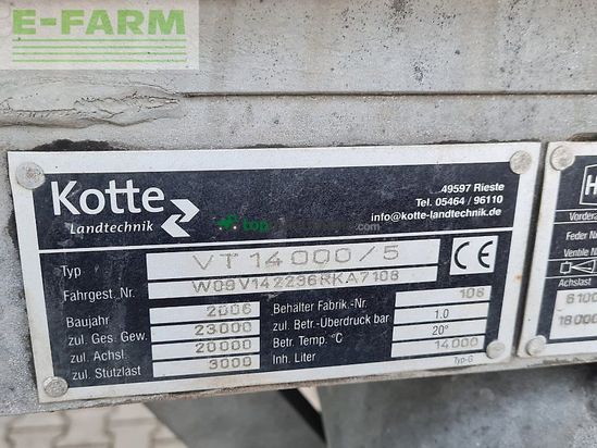 Cuba de purin - garant Kotte - vt 14000