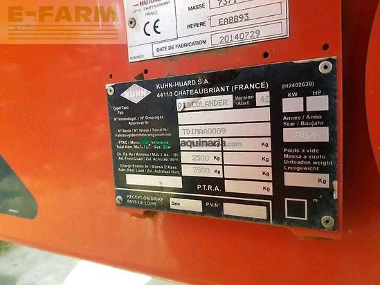 Grada de disco - Kuhn - scheibenegge discolander dlxm-40