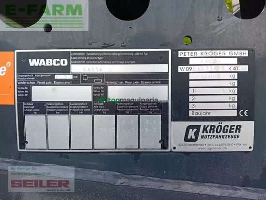 Remolqu agrícola - Kröger - ead 14 dolly einachs