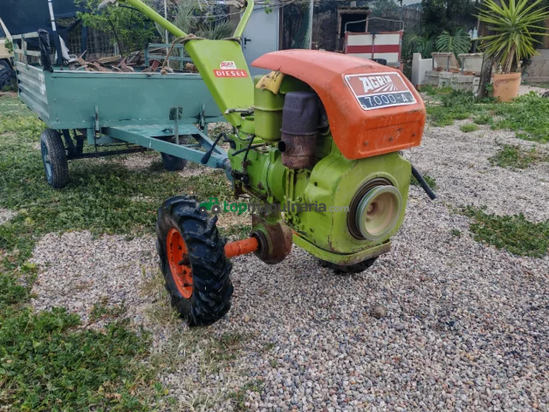 Motocultor Agria 7000 con motor diésel Lombardini y remolque basculante