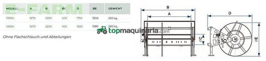 Riego - Irtec - schlauchhaspel/schlauchwickelmaschine
