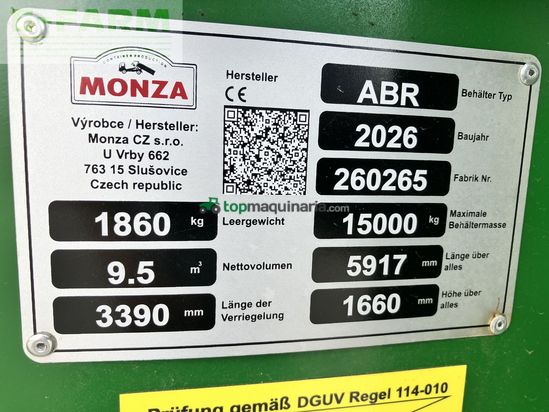 Remolqu agrícola -  - abrollcontainer monza 9,5 m³, 550x230x75cm