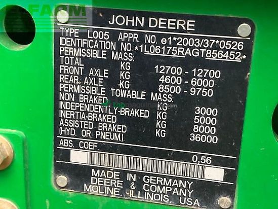 Tractor agrícola - John Deere - 6175r